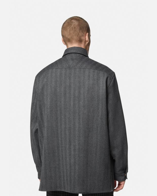 esso Versace uomini Sovracamicia in cashmere con Medusa grigio JT08Z1302 vestiario