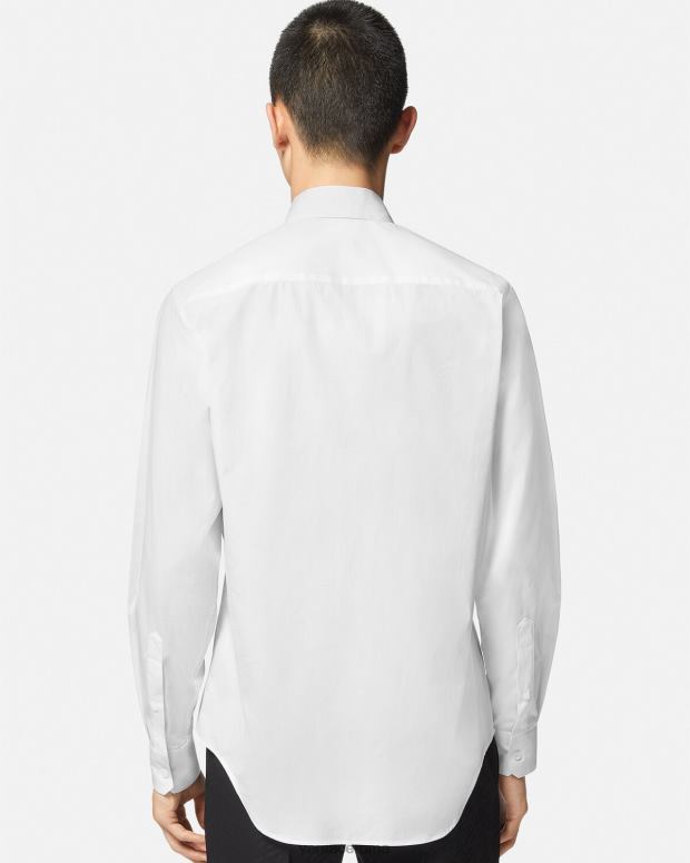 esso Versace uomini camicia con logo ricamato bianco JT08Z1300 vestiario