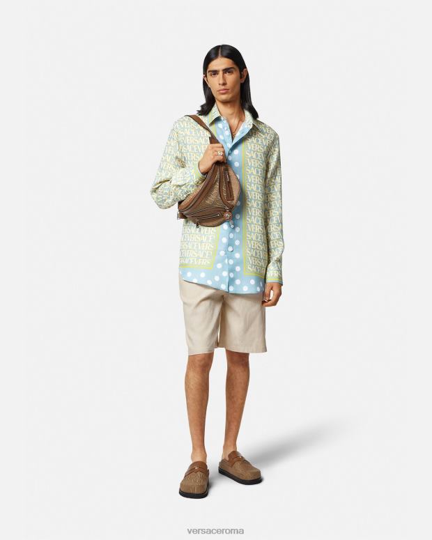 esso Versace uomini camicia di lino integrale stampa JT08Z1287 vestiario