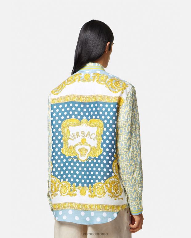 esso Versace uomini camicia di lino integrale stampa JT08Z1287 vestiario