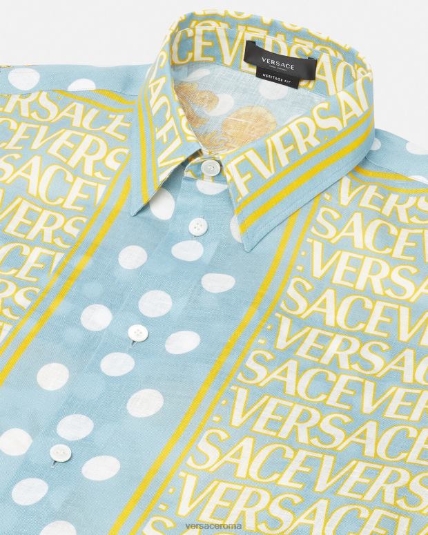 esso Versace uomini camicia di lino integrale stampa JT08Z1287 vestiario