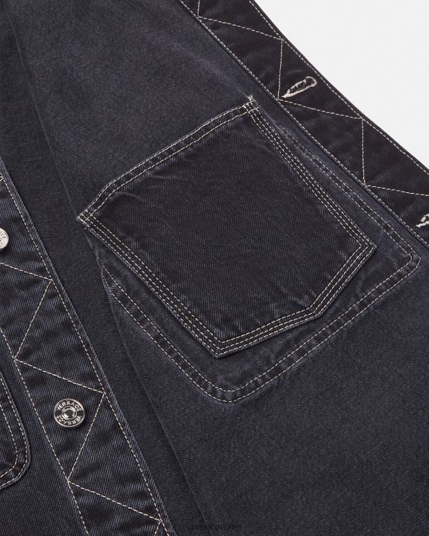 esso Versace uomini sovracamicia in denim con logo grigio JT08Z1324 vestiario
