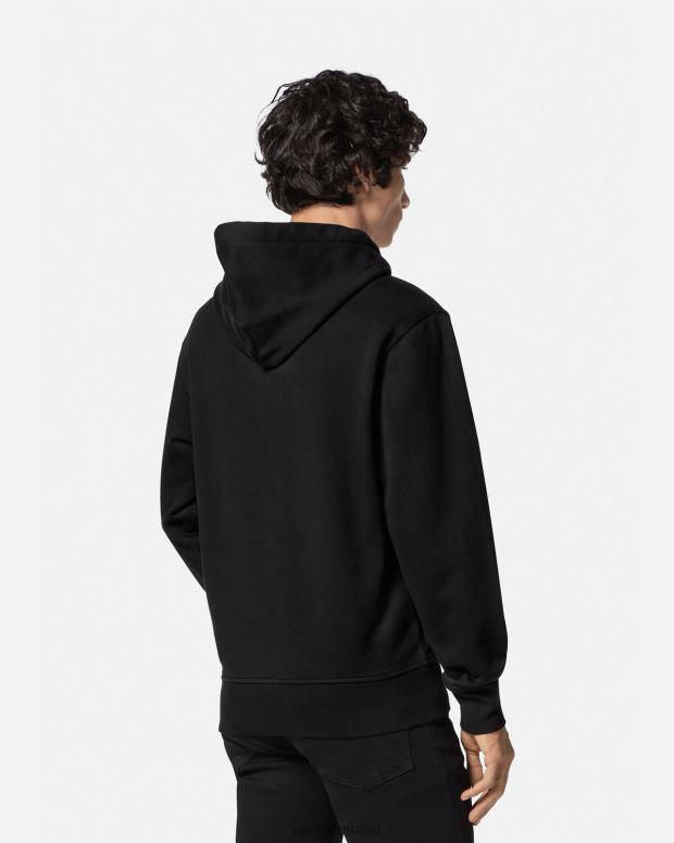 esso Versace uomini Felpa con cappuccio con logo di garanzia nero JT08Z2366 vestiario