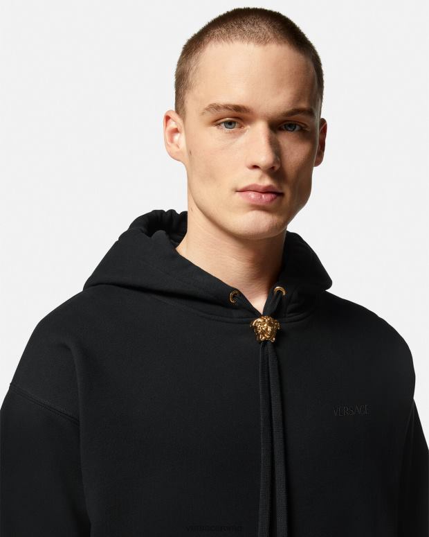 esso Versace uomini Felpa con cappuccio Medusa nero JT08Z1414 vestiario