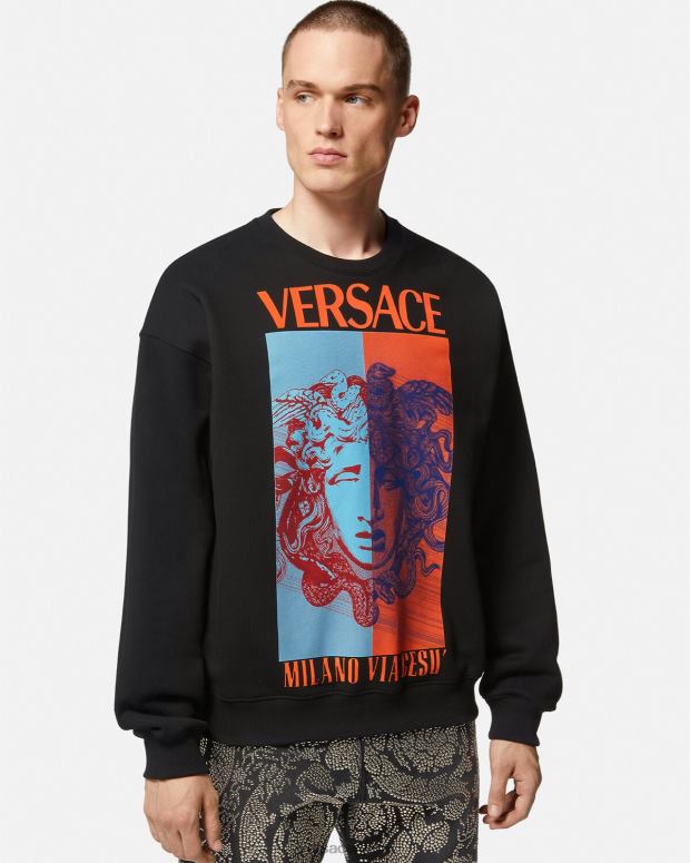 esso Versace uomini Felpa con grafica Medusa nero JT08Z1428 vestiario