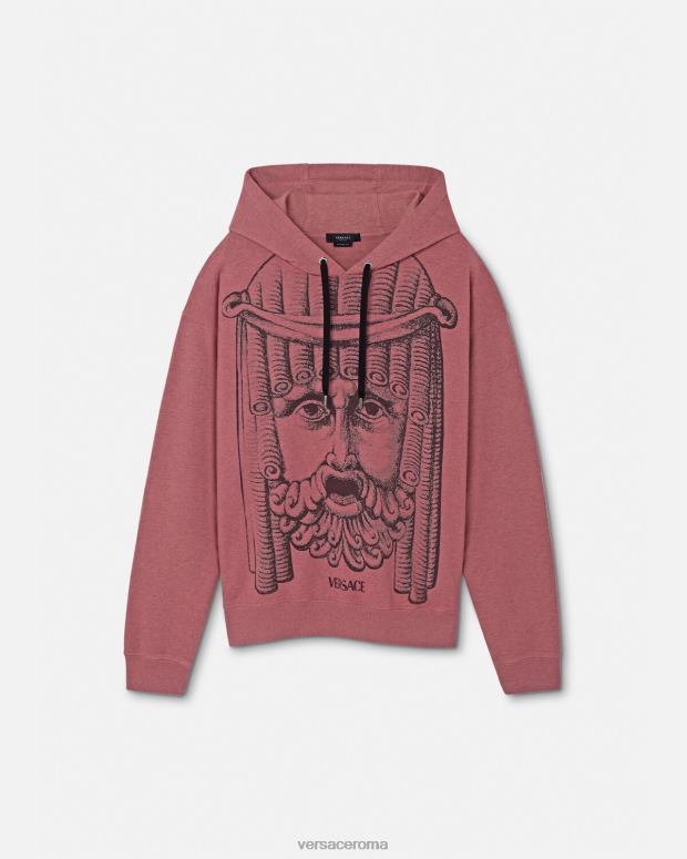 esso Versace uomini felpa con cappuccio la maschera rosa JT08Z1416 vestiario