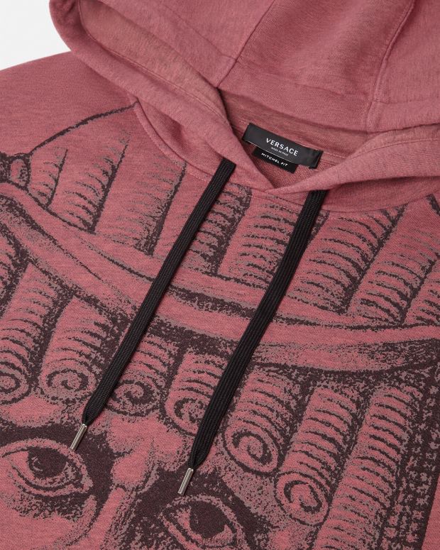esso Versace uomini felpa con cappuccio la maschera rosa JT08Z1416 vestiario