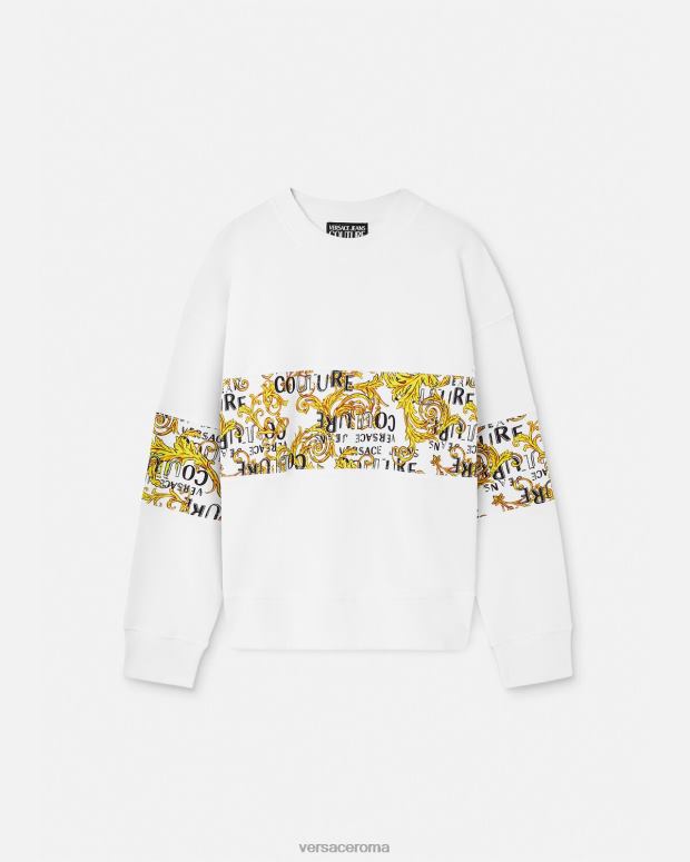 esso Versace uomini felpa couture con logo oro e bianco JT08Z2408 vestiario