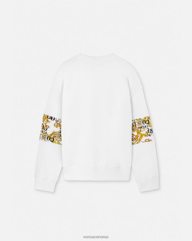 esso Versace uomini felpa couture con logo oro e bianco JT08Z2408 vestiario