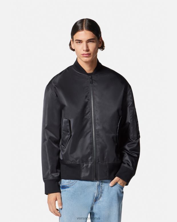 esso Versace uomini Bomber con emblema V nero JT08Z2418 vestiario