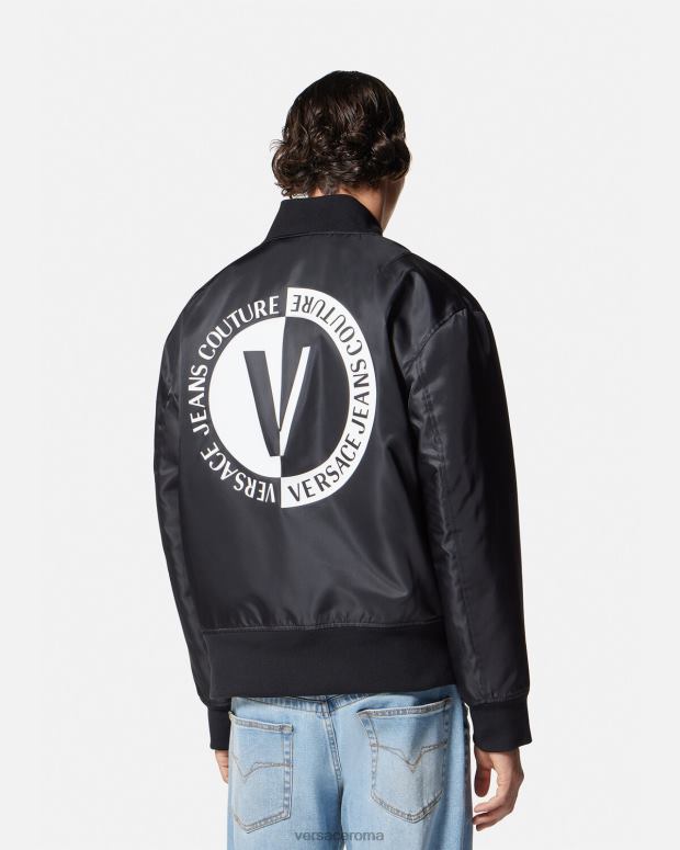 esso Versace uomini Bomber con emblema V nero JT08Z2418 vestiario