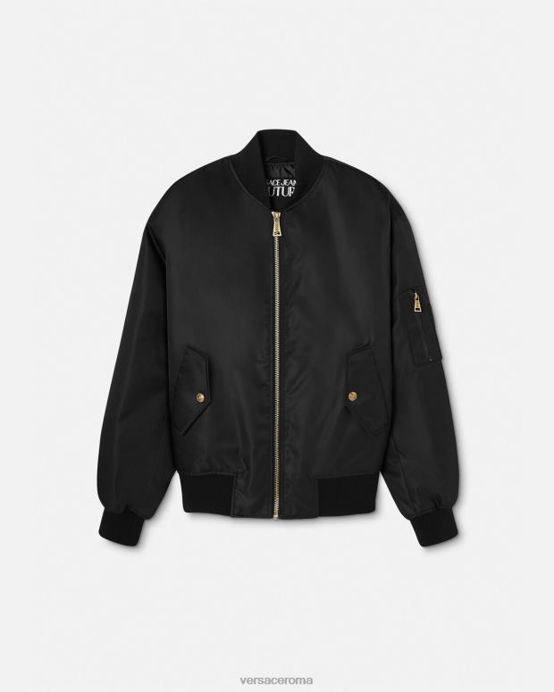 esso Versace uomini Bomber couture con logo oro nero JT08Z2417 vestiario