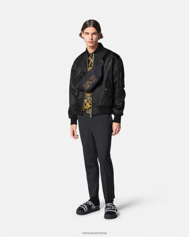 esso Versace uomini Bomber couture con logo oro nero JT08Z2417 vestiario