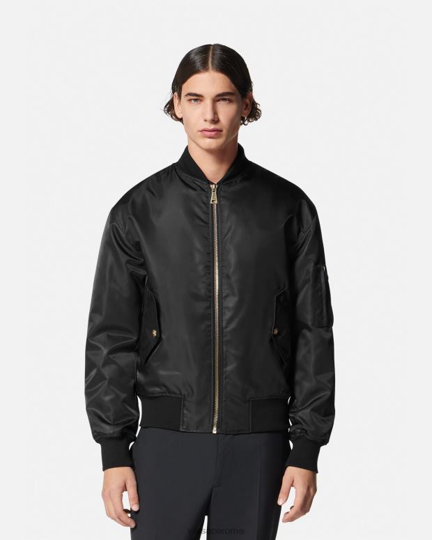esso Versace uomini Bomber couture con logo oro nero JT08Z2417 vestiario