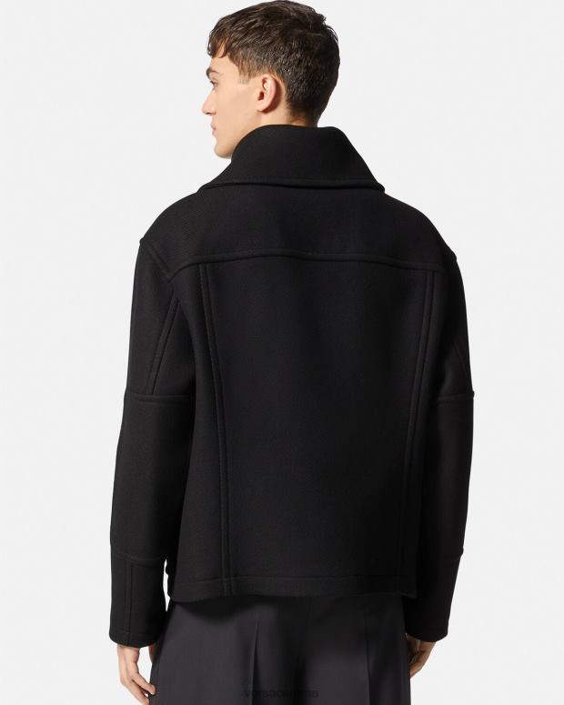 esso Versace uomini Giubbotto in blouson in lana con medusa nero JT08Z1251 vestiario