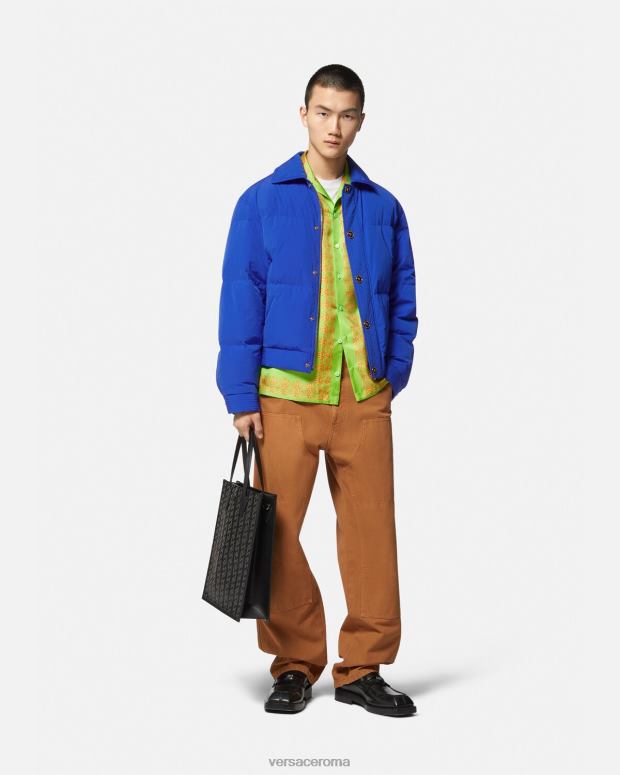 esso Versace uomini Piumino in blouson con medusa blu JT08Z1253 vestiario