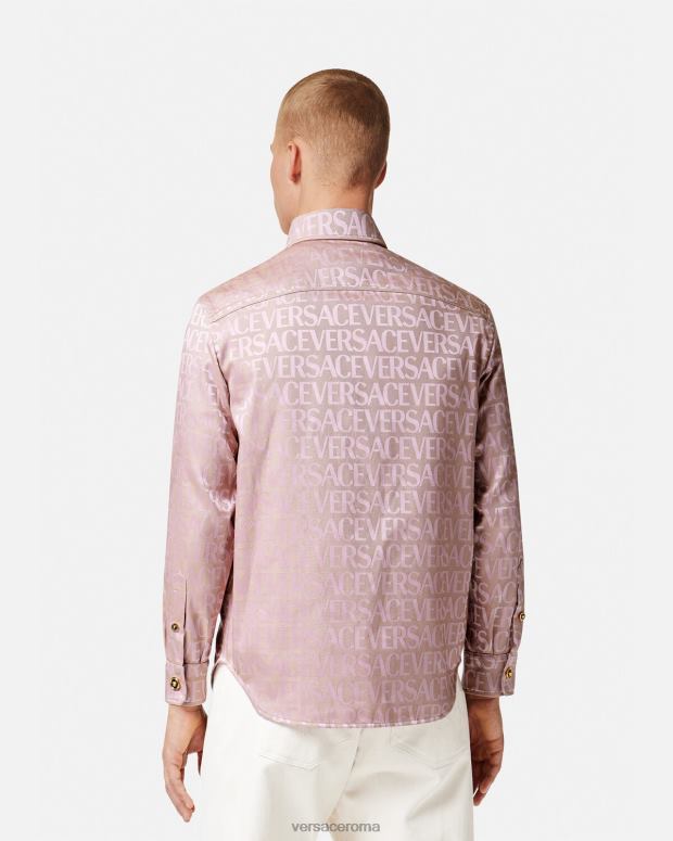esso Versace uomini sovracamicia integrale rosa e stampa JT08Z1218 vestiario