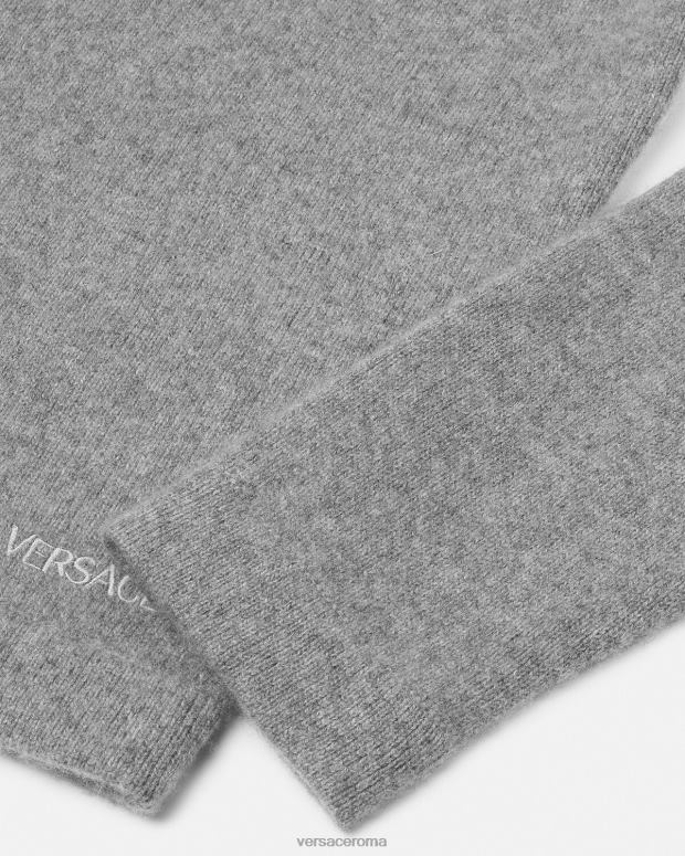 esso Versace uomini Maglia in cashmere grecata grigio JT08Z1333 vestiario