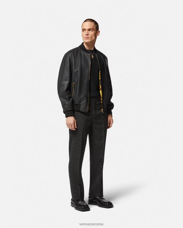 esso Versace uomini maglione la greca in misto seta nero JT08Z1332 vestiario