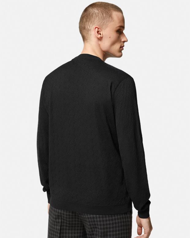 esso Versace uomini maglione la greca in misto seta nero JT08Z1332 vestiario