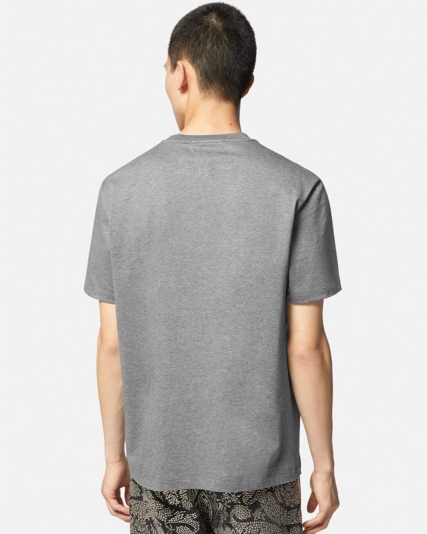 esso Versace uomini T-shirt con logo universitario grigio JT08Z1403 vestiario