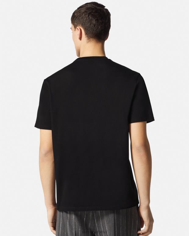 esso Versace uomini T-shirt silhouette barocca nero JT08Z1378 vestiario