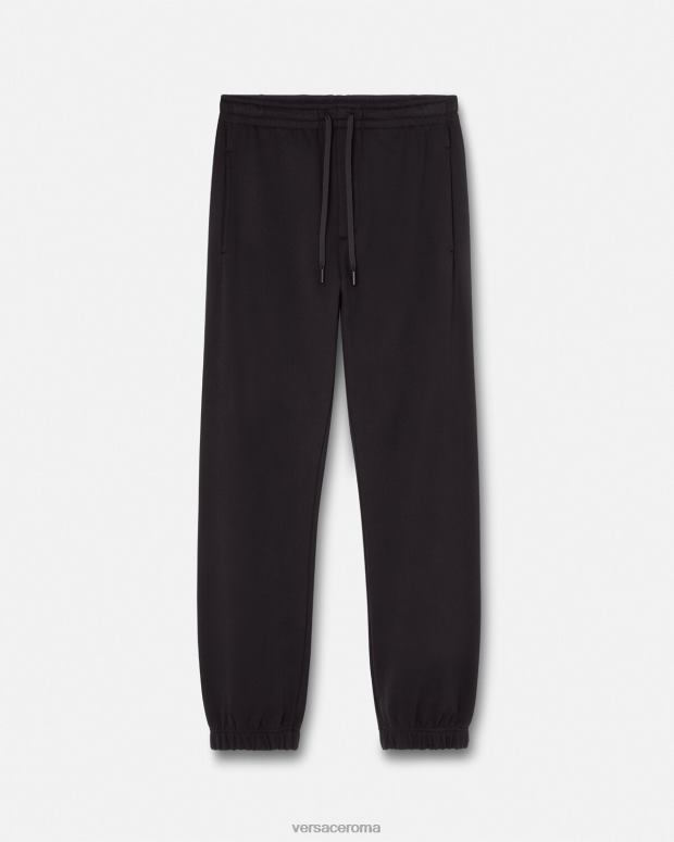 esso Versace uomini Pantaloni della tuta con logo rose nero JT08Z2381 vestiario