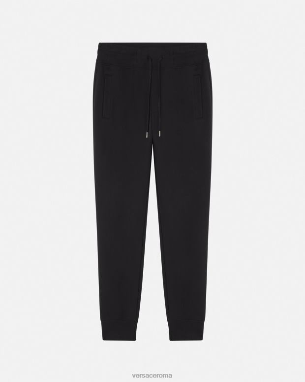 esso Versace uomini pantaloni della tuta con logo oro nero JT08Z2437 vestiario