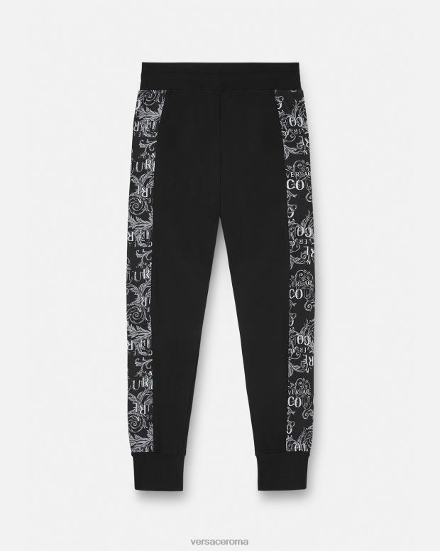 esso Versace uomini pantaloni della tuta couture con logo nero JT08Z2426 vestiario