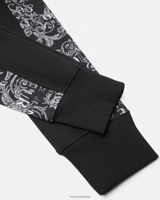 esso Versace uomini pantaloni della tuta couture con logo nero JT08Z2426 vestiario