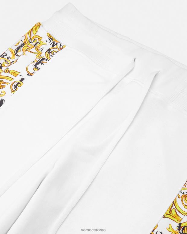 esso Versace uomini pantaloni della tuta couture con logo oro e bianco JT08Z2425 vestiario