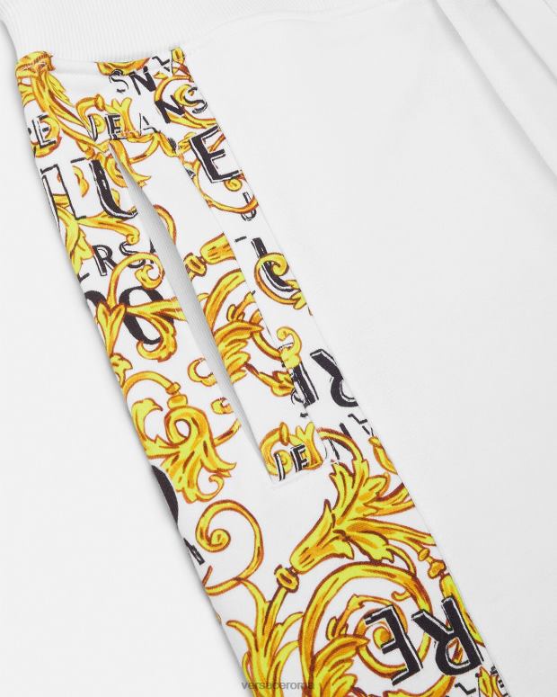 esso Versace uomini pantaloni della tuta couture con logo oro e bianco JT08Z2425 vestiario