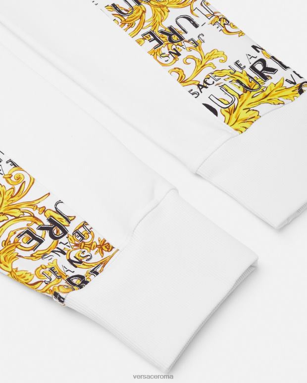 esso Versace uomini pantaloni della tuta couture con logo oro e bianco JT08Z2425 vestiario