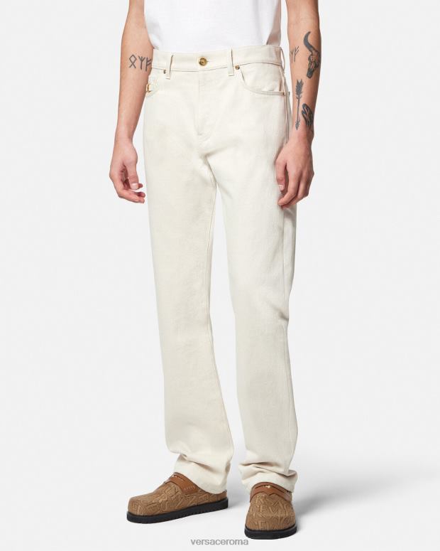 esso Versace uomini Jeans Biggie con Medusa bianco JT08Z1444 vestiario