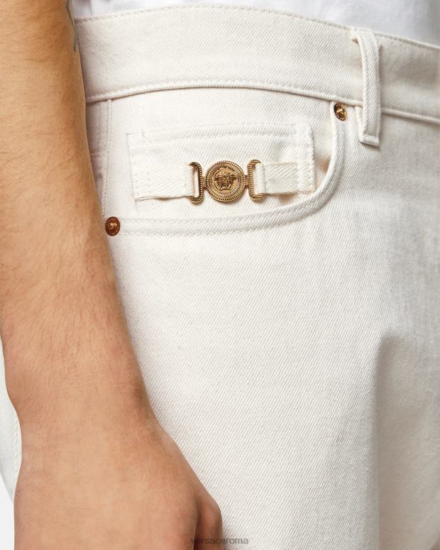 esso Versace uomini Jeans Biggie con Medusa bianco JT08Z1444 vestiario