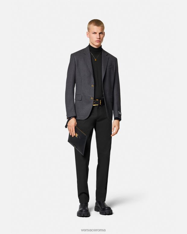 esso Versace uomini Pantaloni Biggie con Medusa nero JT08Z1443 vestiario