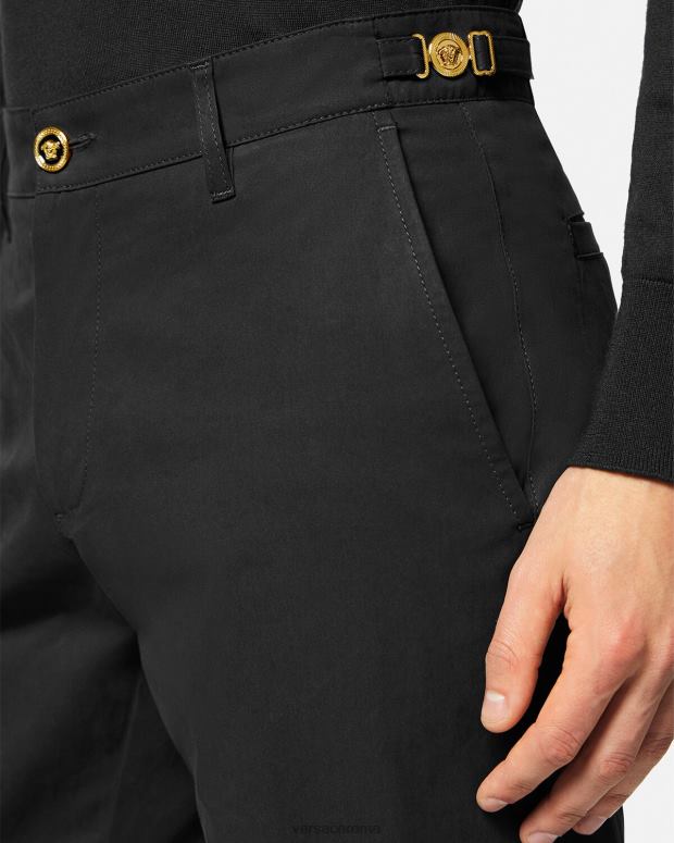 esso Versace uomini Pantaloni Biggie con Medusa nero JT08Z1443 vestiario