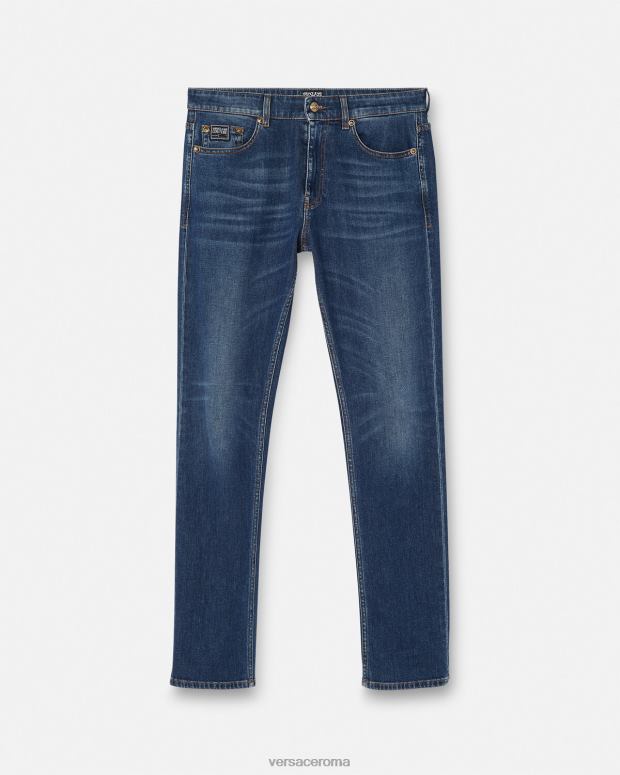 esso Versace uomini jeans con stemma a V blu JT08Z2383 vestiario