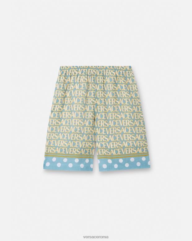 esso Versace uomini pantaloncini di lino all-over stampa JT08Z1439 vestiario