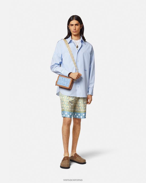 esso Versace uomini pantaloncini di seta all-over stampa JT08Z1438 vestiario