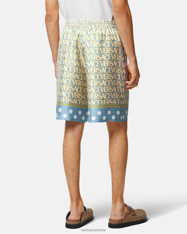 esso Versace uomini pantaloncini di seta all-over stampa JT08Z1438 vestiario