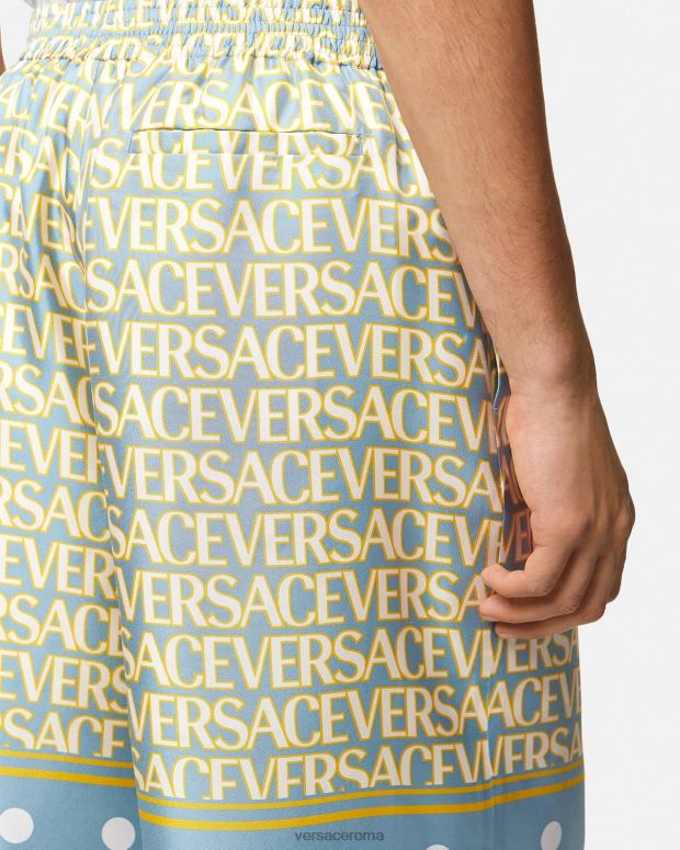 esso Versace uomini pantaloncini di seta all-over stampa JT08Z1438 vestiario