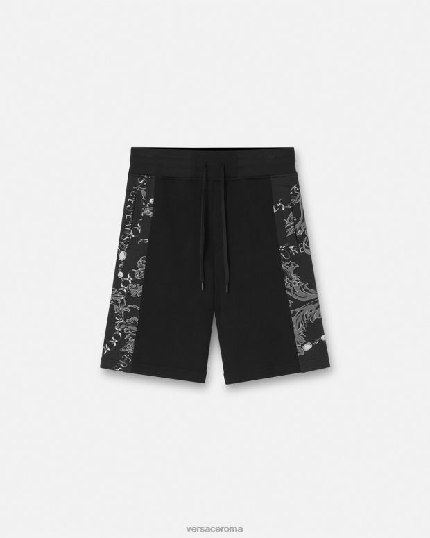 esso Versace uomini pantaloncini in felpa chain couture nero JT08Z2441 vestiario