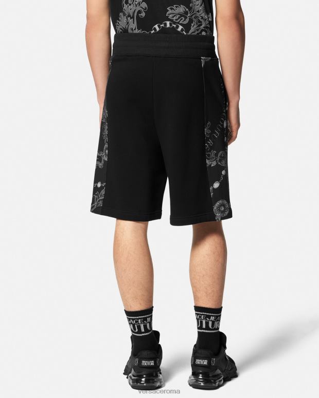 esso Versace uomini pantaloncini in felpa chain couture nero JT08Z2441 vestiario