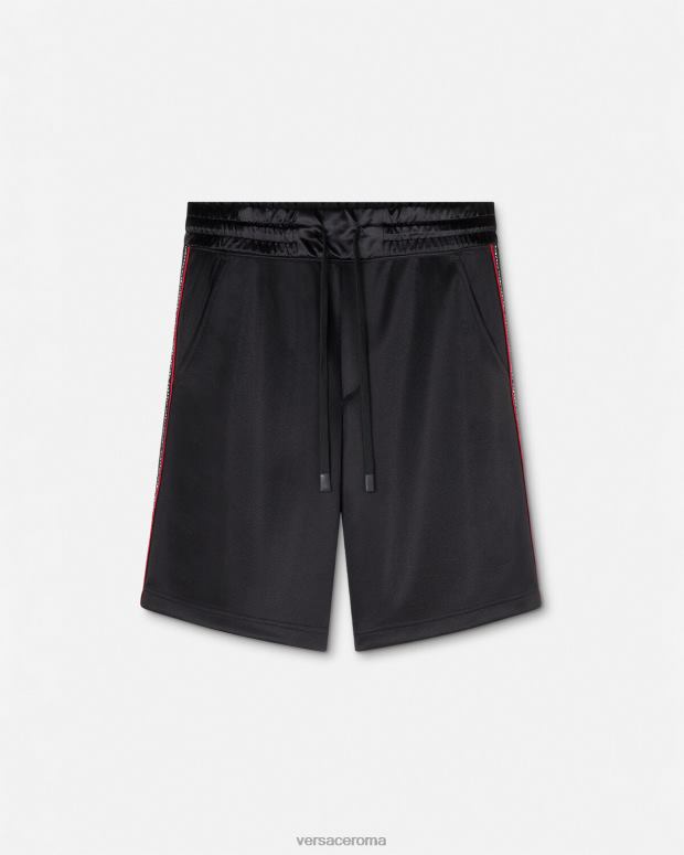 esso Versace uomini pantaloncini in felpa con logo nero JT08Z2432 vestiario