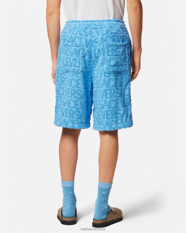 esso Versace uomini pantaloncini in spugna all-over azzurro JT08Z1429 vestiario