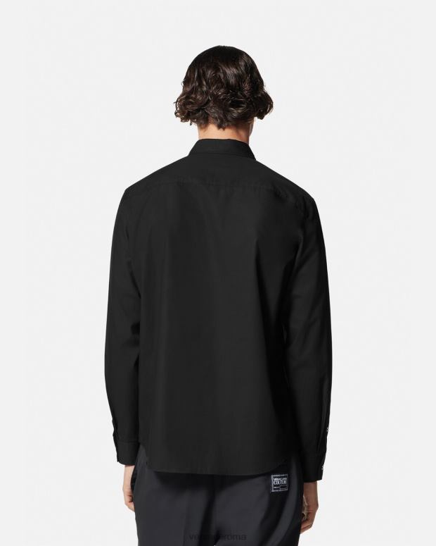 esso Versace uomini camicia con stemma V oro nero JT08Z2402 vestiario