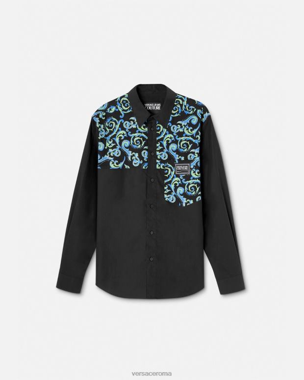 esso Versace uomini camicia couture di schizzo nero bianco JT08Z2375 vestiario