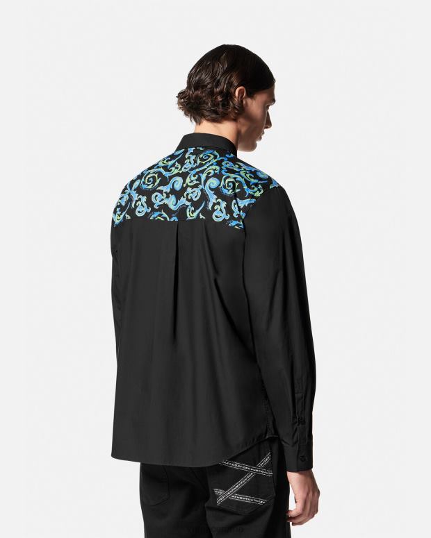 esso Versace uomini camicia couture di schizzo nero bianco JT08Z2375 vestiario