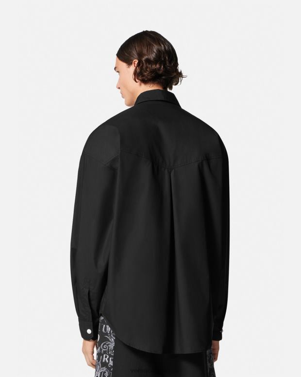 esso Versace uomini maglietta con logo numero pezzo nero JT08Z2401 vestiario